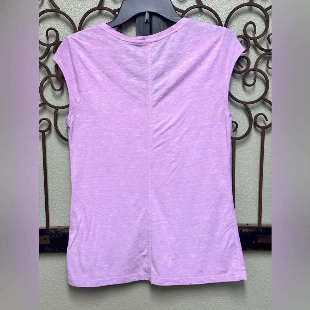 The North Face purple vneck tee with cap sleeves - Picture 2 of 5